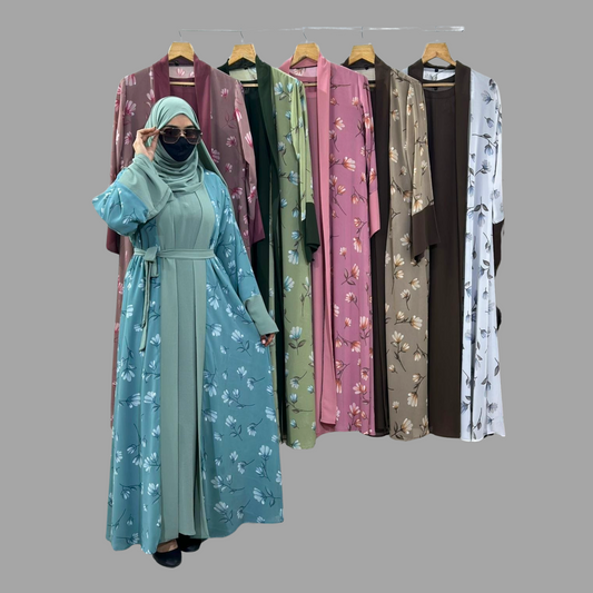 Elegant Blue & White Abaya for Every Occasion – Comfortable & Stylish
