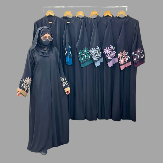 Beautiful Black Abaya  with embroidery Work – Soft Fabric, Elegant Design
