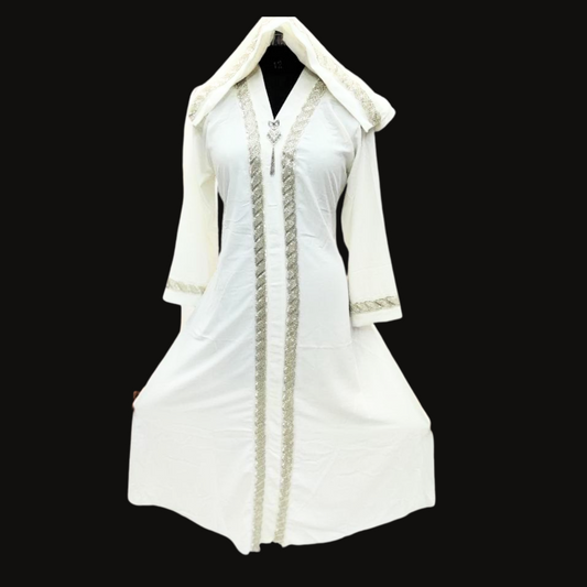 Beautiful White Abaya – Soft Fabric, Elegant Design