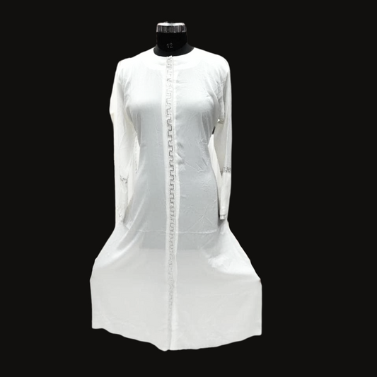 Beautiful White Abaya – Soft Fabric, Elegant Design