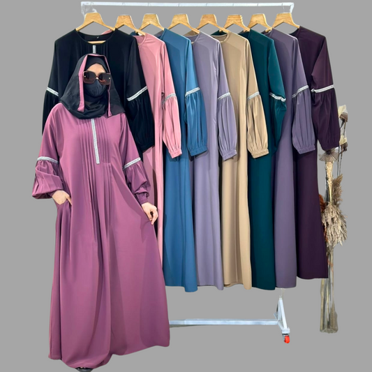 Beautiful  Deep Purple Abaya – Soft Fabric, Elegant Design